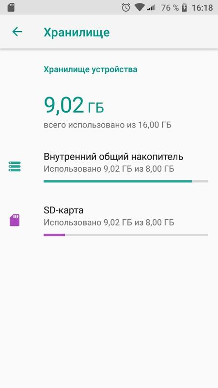 Память на телефоне Xiaomi