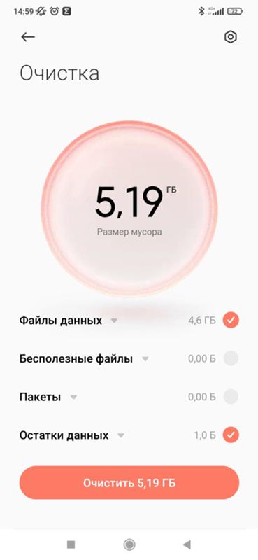 Память смартфона Xiaomi
